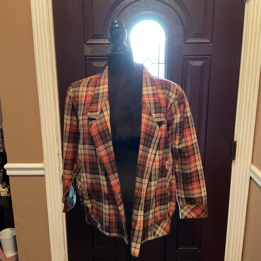 Women's Multicolor Plaid Bomber Jacket